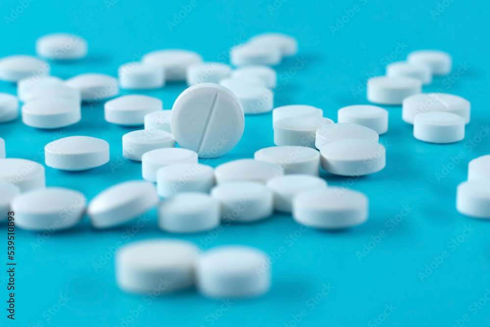 Medical pills on a blue background. Medical preparations. Health Medical pills on a blue background. Medical preparations. Health
