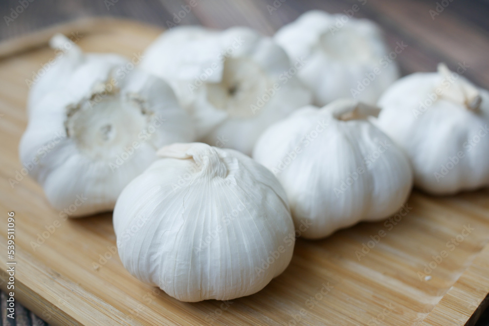 close up pf garlic on white background, close up pf garlic on white background,