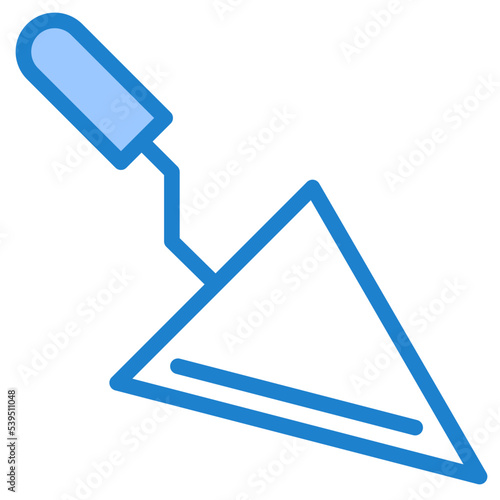 Trowel blue style icon