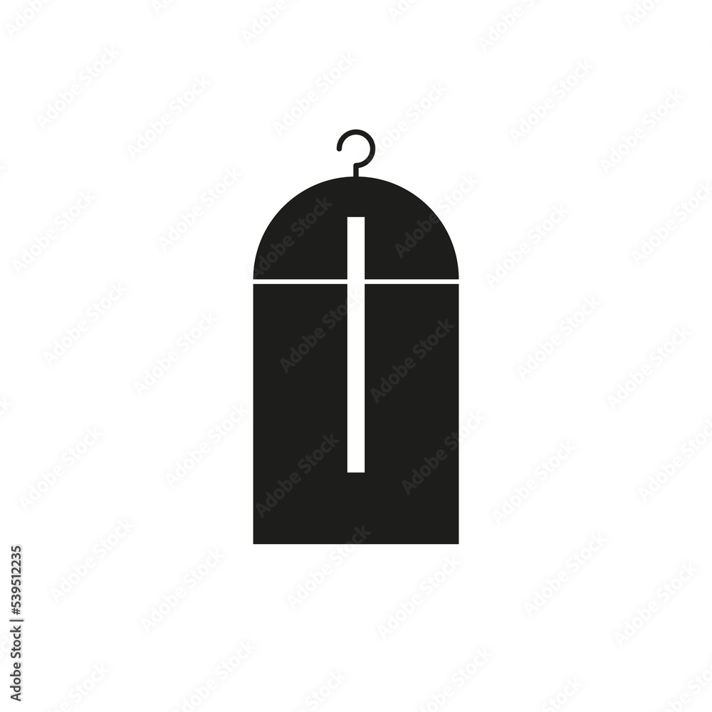 The icon of the cover for clothes. Simple flat vector illustration The icon of the cover for clothes. Simple flat vector illustration