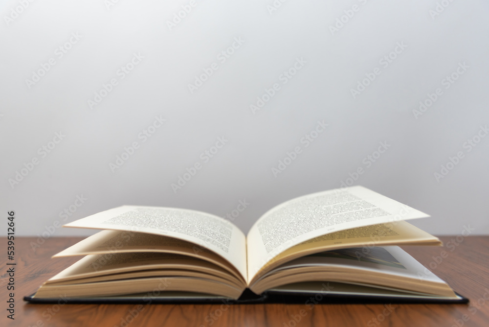 open book on desk education learning copy space. open book on desk education learning copy space.