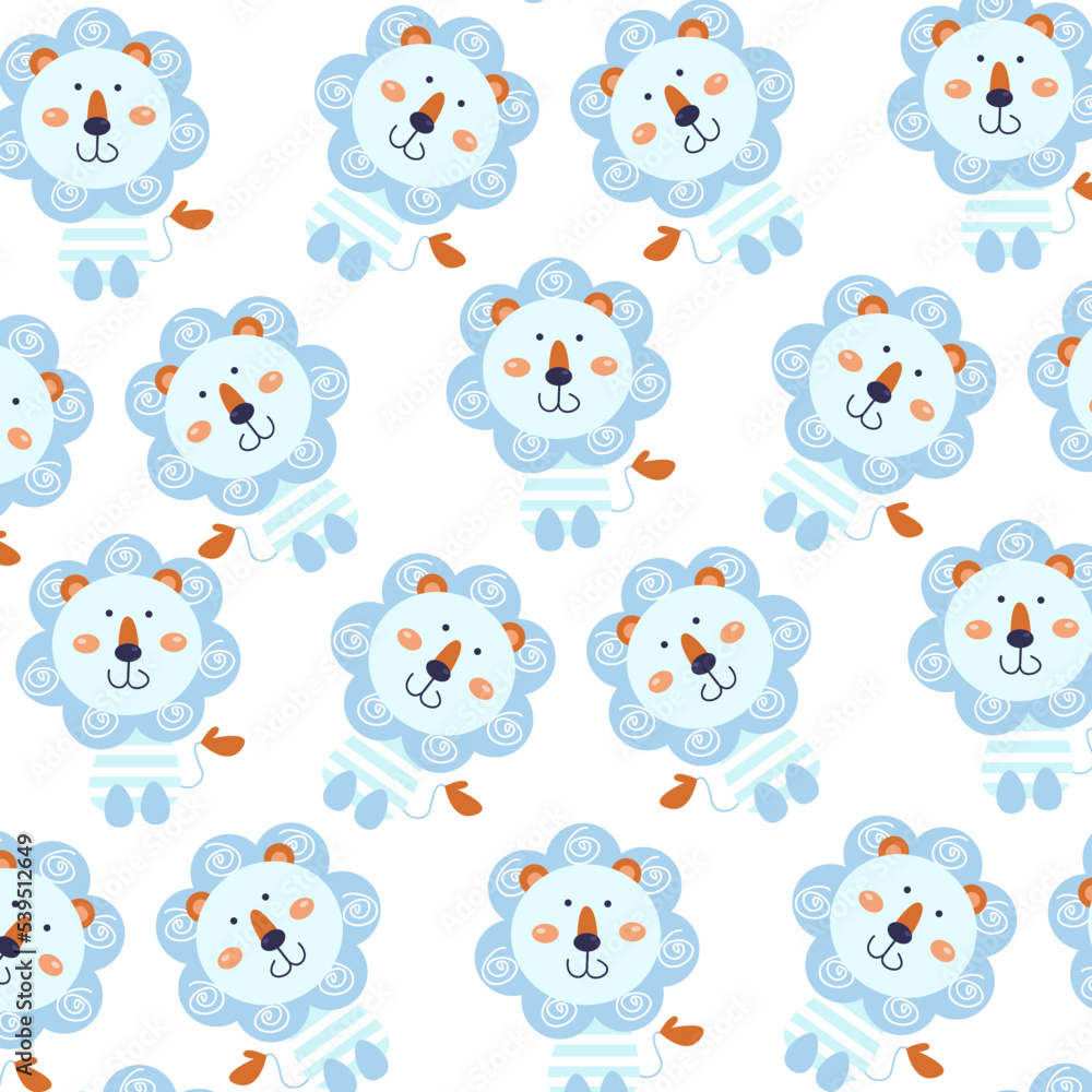 Collection of cute animal character patterns suitable for textile design