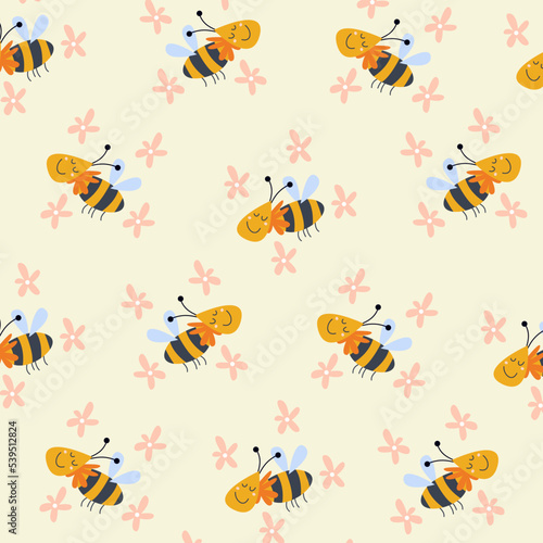 Collection of cute animal character patterns suitable for textile design © EzhmaStudio
