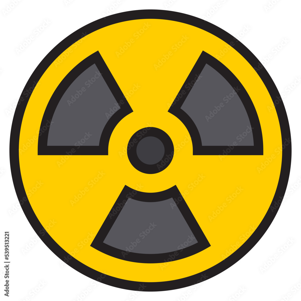 Fototapeta premium Radiation color line style icon