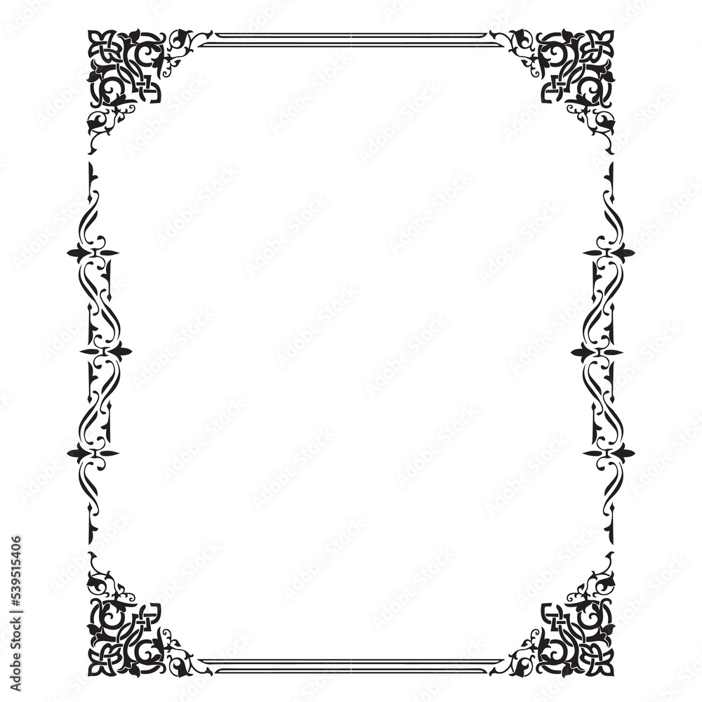 Frame, in the style of an ornament, Vector illustration eps 10, Art.	