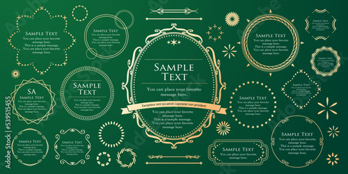 Christmas motif frame design set. Gorgeous and elegant design material	

