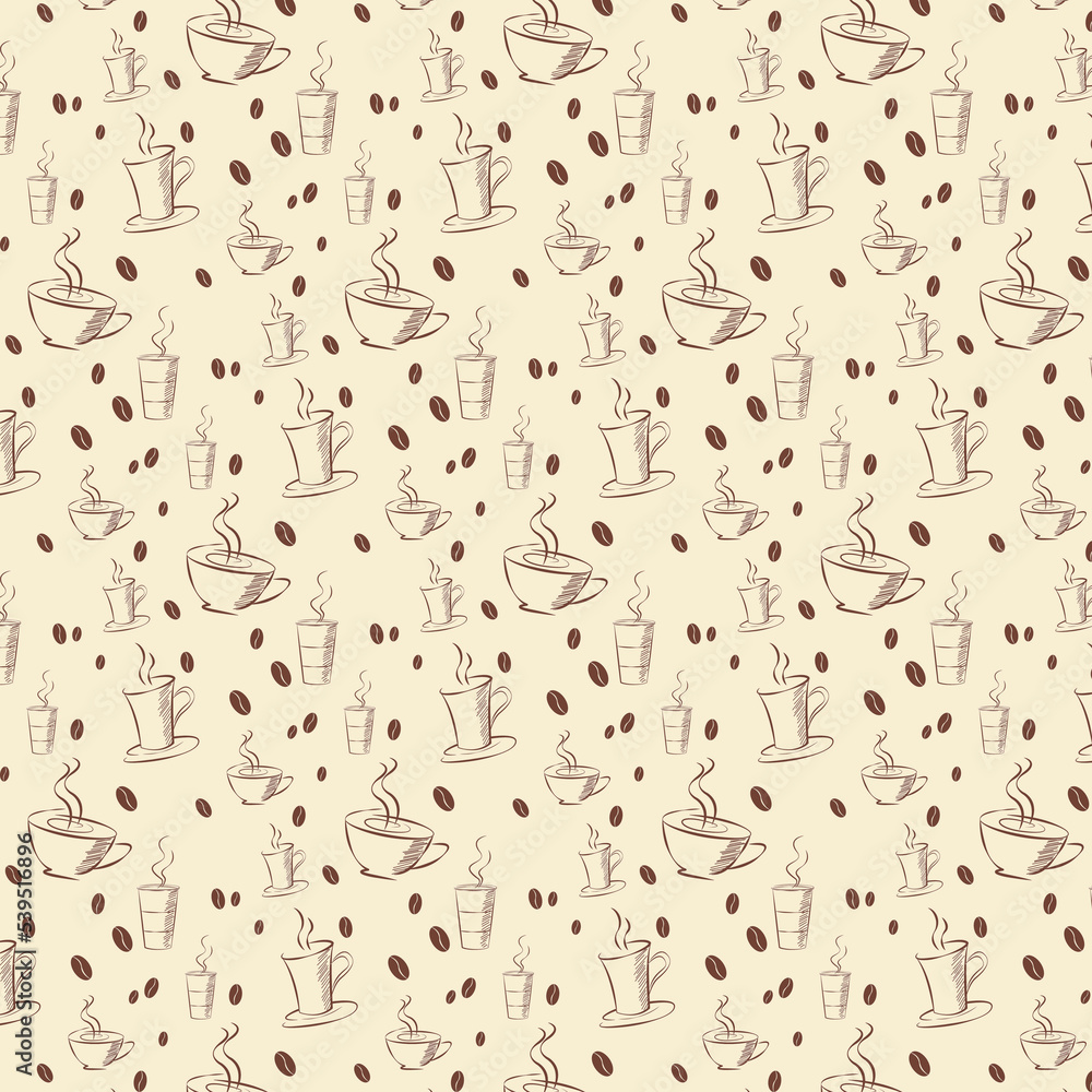 Naklejka premium seamless coffee cup pattern