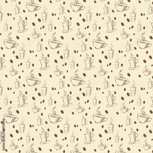 seamless coffee cup pattern © Nullazy