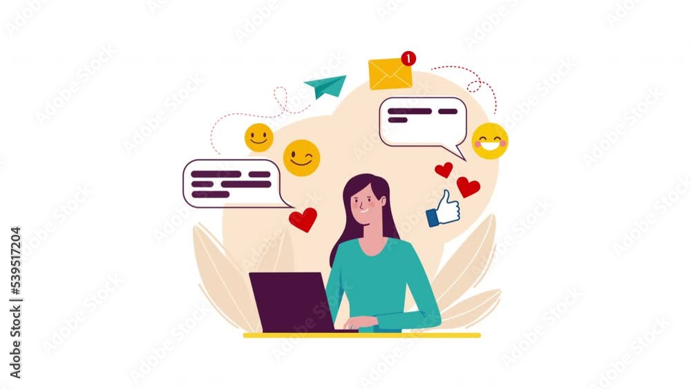 Girl Chatting Simple Flat Motion Graphic Girl Chatting Simple Flat Motion Graphic