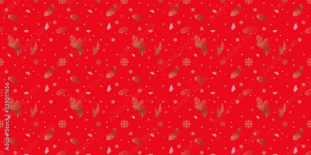 New Year seamless template on red background New Year seamless template on red background