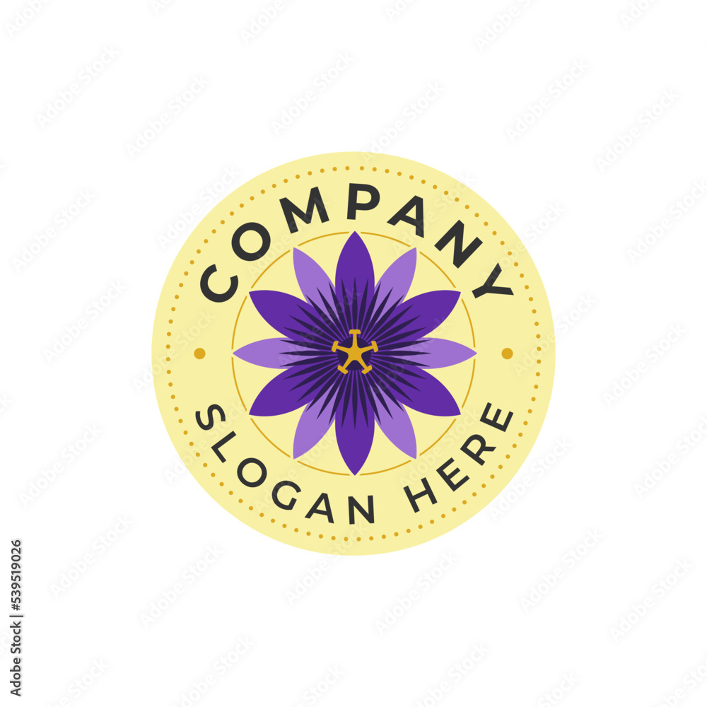 Beautiful Flower Circular Logo
