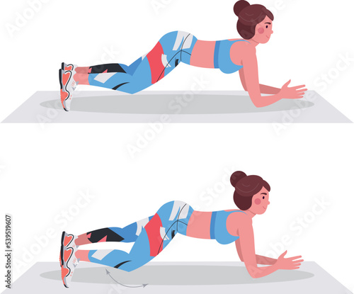 Forearm plank with knee dip, Forearm plank with knee dip, fitness at home.