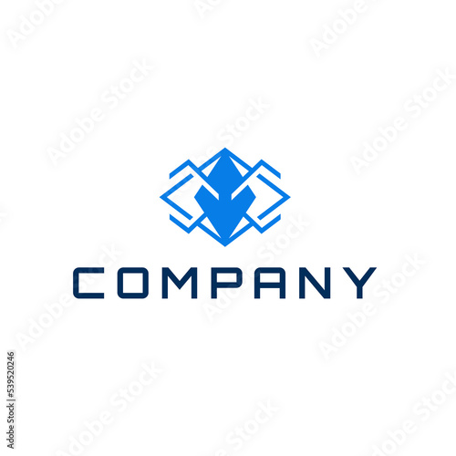 Malware tech eye insect blue logo