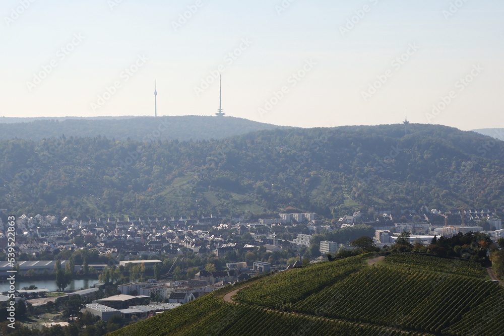 View to Stuttgart skyline from Grabkapelle hill	