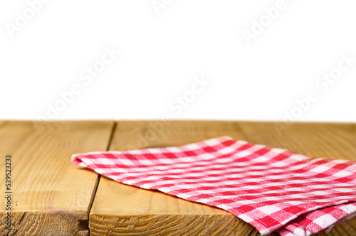 Cloth napkin on wooden background