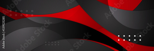 Modern black and red abstract banner. High contrast red and black stripes. Abstract tech graphic banner design. Vector corporate background