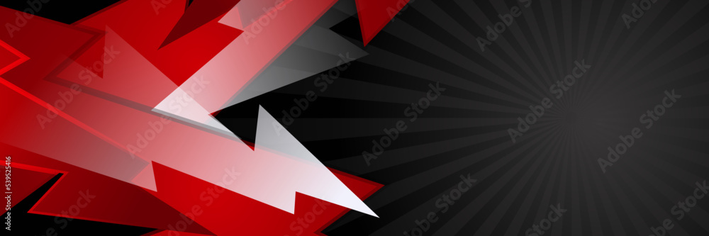 Modern black and red abstract banner. High contrast red and black stripes. Abstract tech graphic banner design. Vector corporate background Modern black and red abstract banner. High contrast red and black stripes. Abstract tech graphic banner design. Vector corporate background