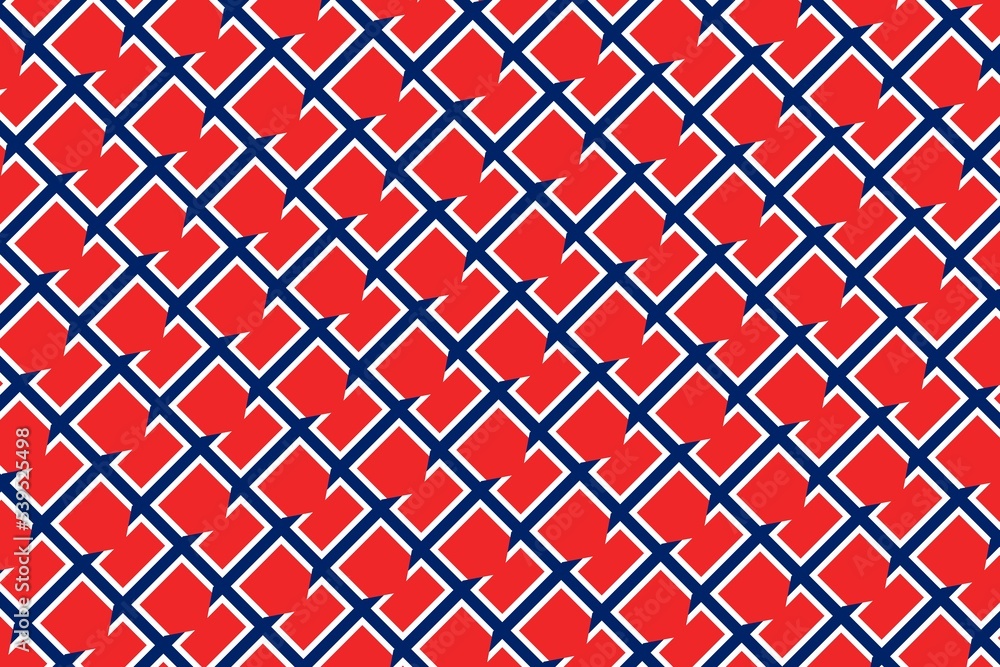 Geometric pattern in the colors of the national flag of Norway. The ...