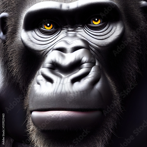 Gorilla Studio Portrait Nahaufnahme, Illustration