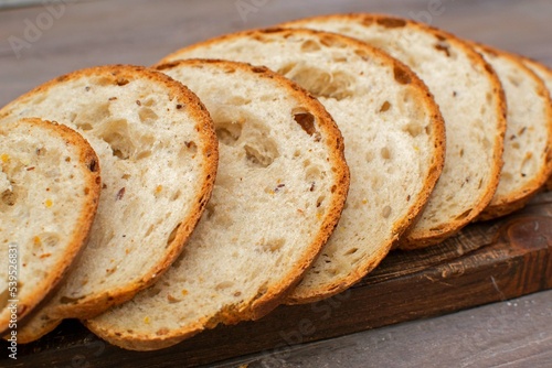 Pieces of white buckwheat bread.