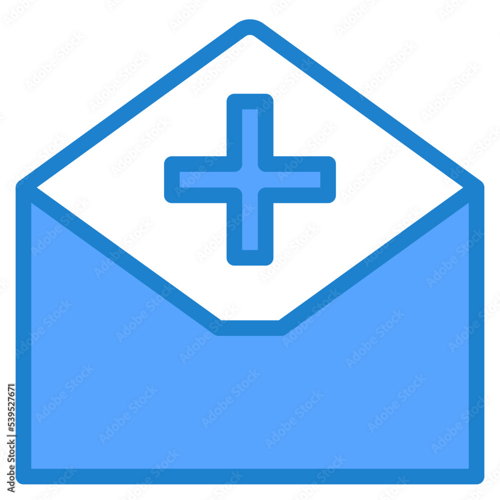 Obraz premium Add email blue style icon