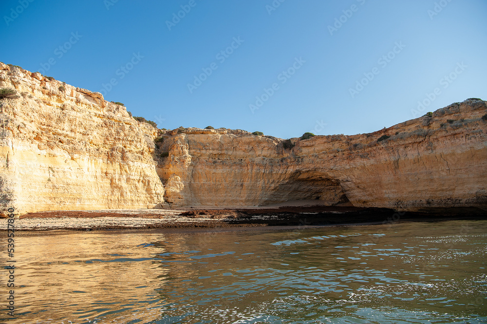 Rock formations on the Algarve coast in Portugal
