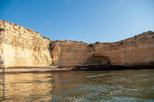 Rock formations on the Algarve coast in Portugal
