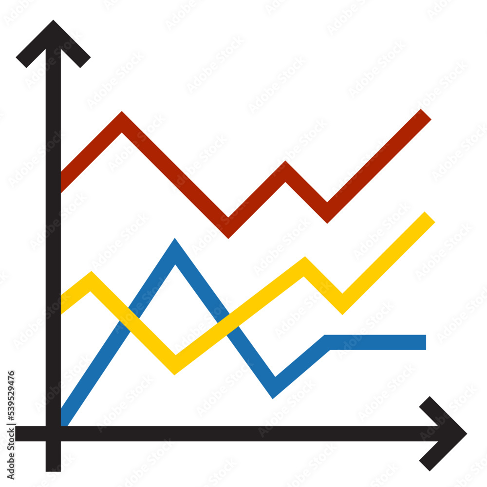 Line graph color line style icon Line graph color line style icon