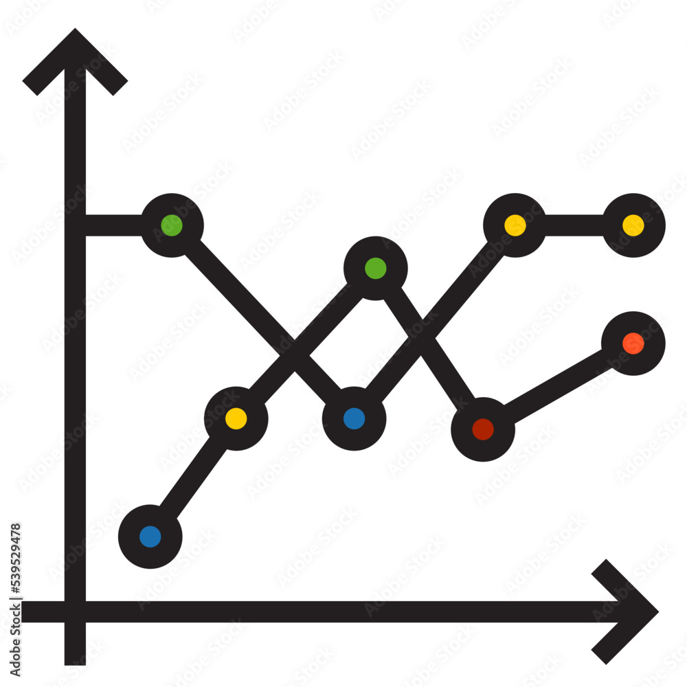Line graph color line style icon Line graph color line style icon