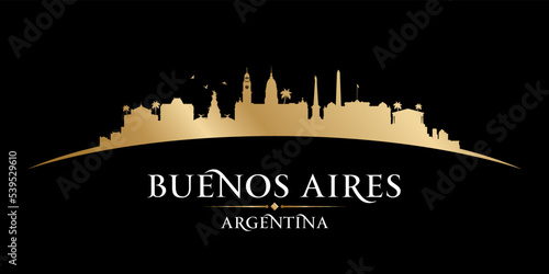 Buenos Aires Argentina city silhouette black background