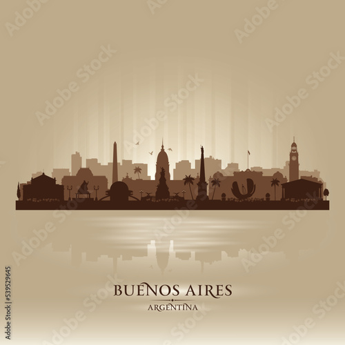 Buenos Aires Argentina city skyline vector silhouette
