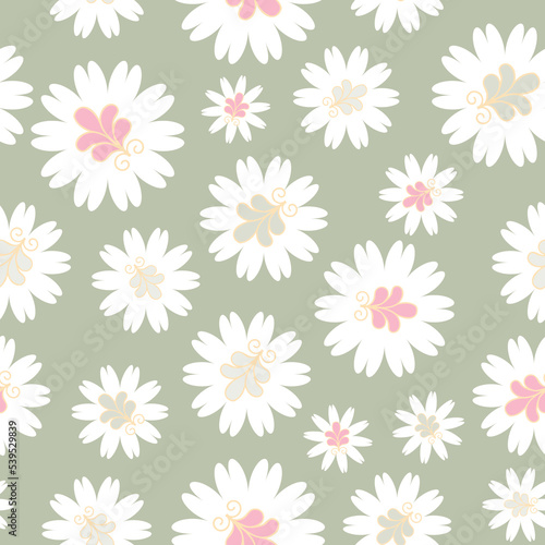 seamless repeat pattern with beautiful and colorful floral motif on a white flowers and ash gray background perfect for fabric, scrap booking, wallpaper, gift wrap projects