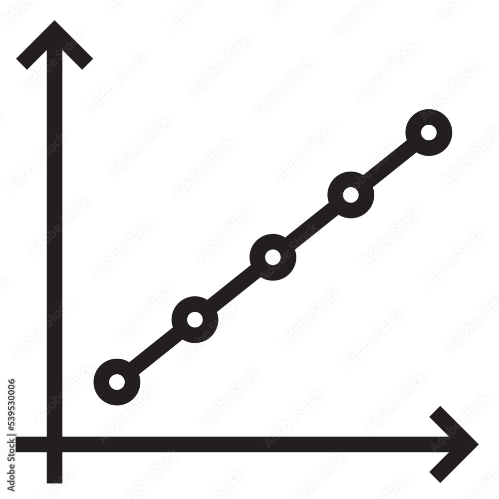 Line graph outline style icon Line graph outline style icon