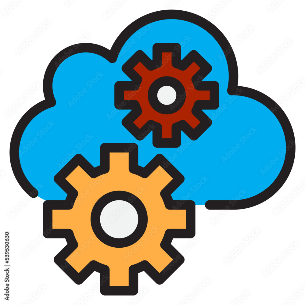 Setting cloud color line style icon Setting cloud color line style icon