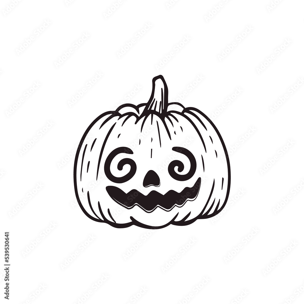 Obraz premium cartoon Halloween pumpkin icon isolated on white background. Jack-o-lantern,emotion.