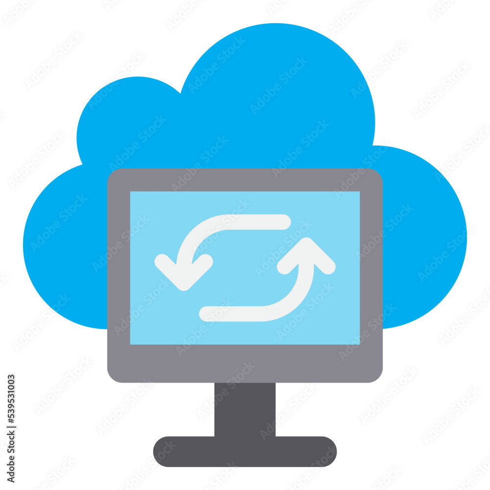 Sync data cloud flat style icon Sync data cloud flat style icon