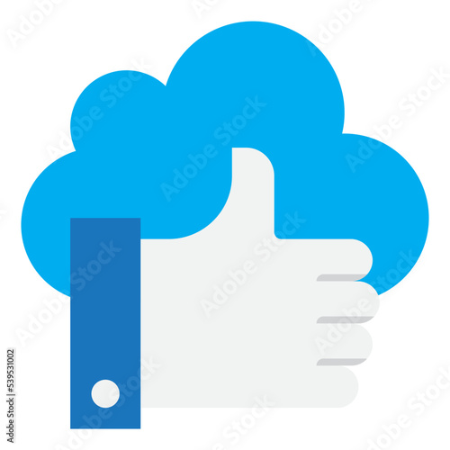 Social cloud network flat style icon