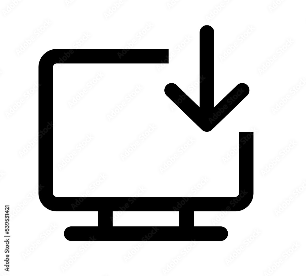 download icon illustration with monitor screen download icon illustration with monitor screen