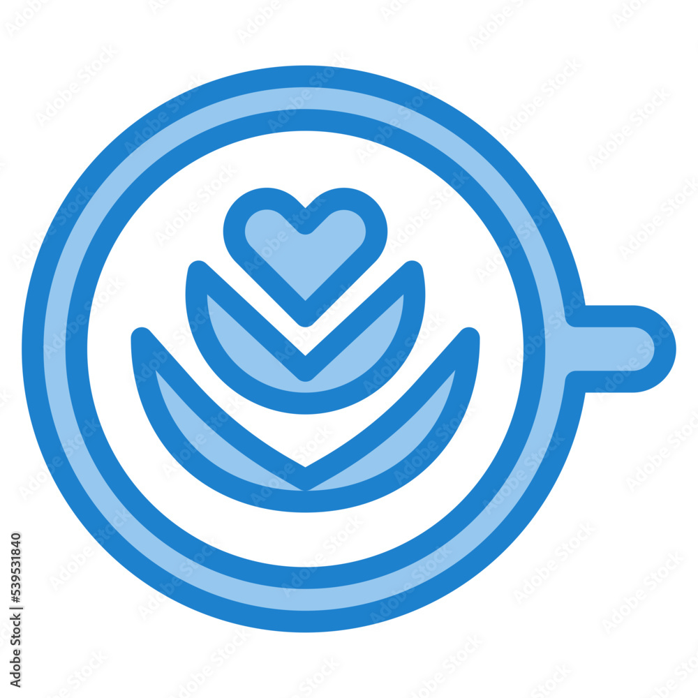 Latte art blue style icon