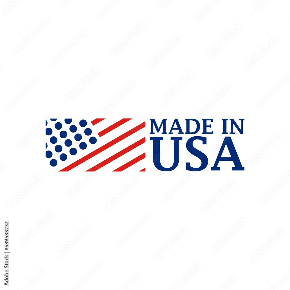 Made in USA label. Product manufactured in the United States of America icon Made in USA label. Product manufactured in the United States of America icon