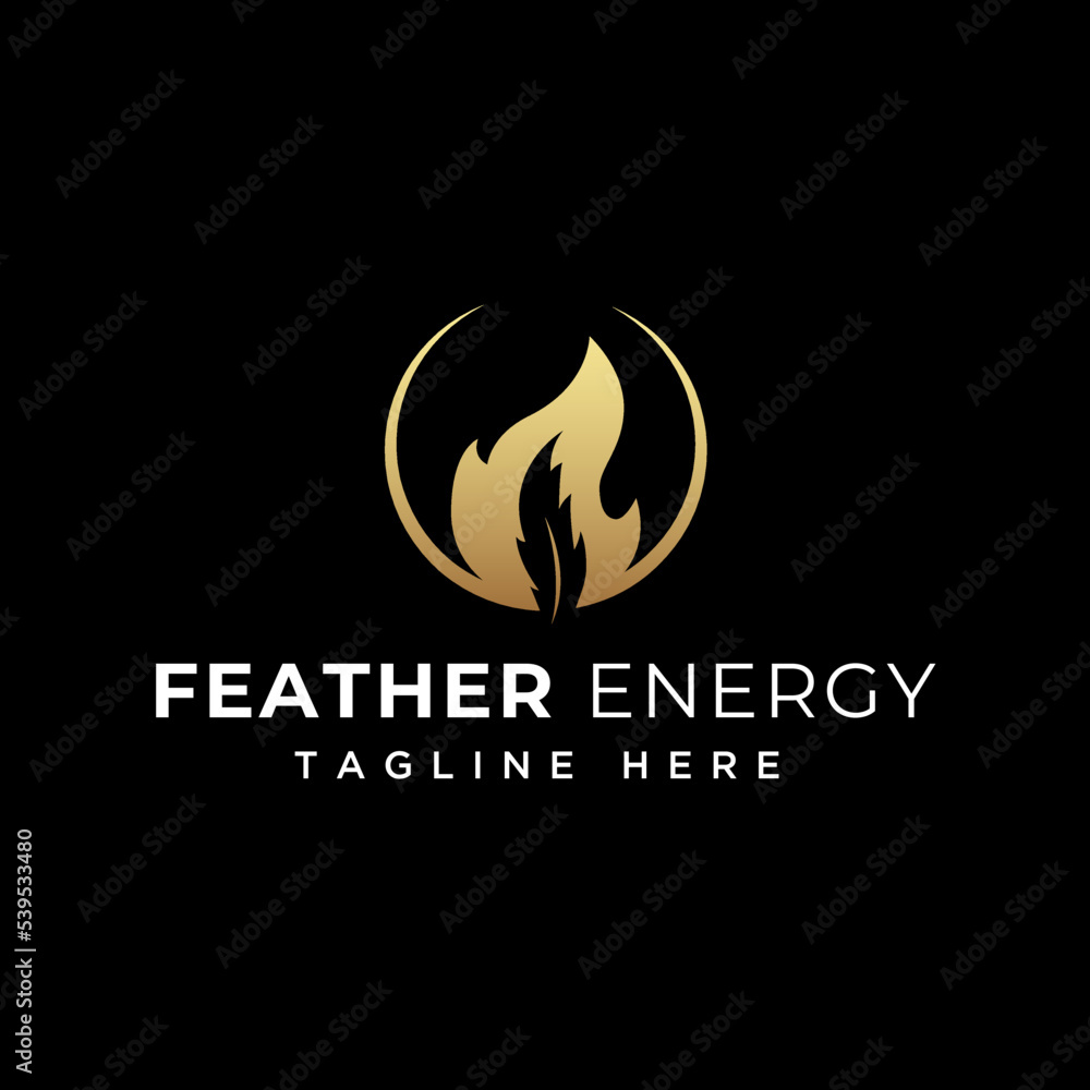 Feather flame light logo