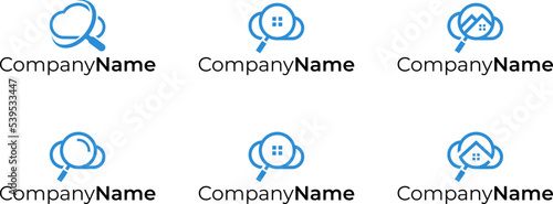 Cloud inspection magnifying glass logo
