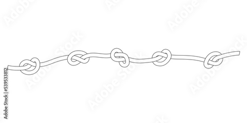 Vector image of a rope with knots.