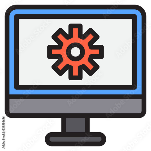 Computer setting color line style icon