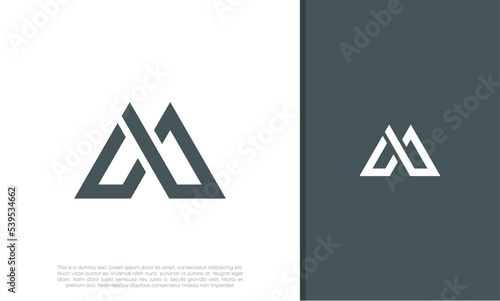 Initial M logo design. Innovative high tech logo template.