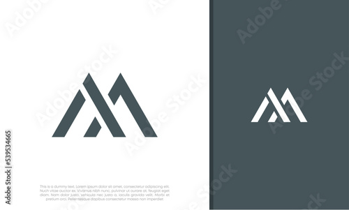 Initial M logo design. Innovative high tech logo template.