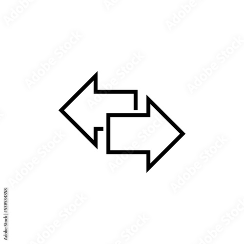 Two opposite arrows exchange line icon
