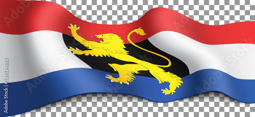 Long flag of Benelux on a transparent background