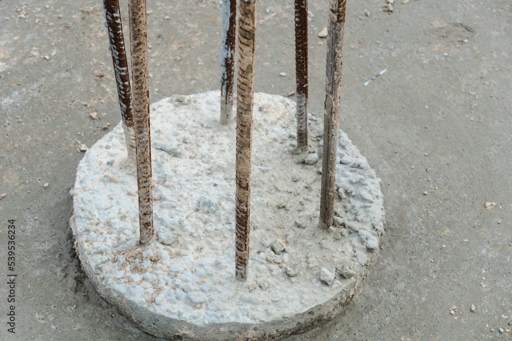 Fotka „Pile foundation after completed. Before pile cap pile heads