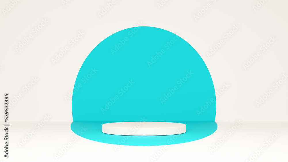 3d rendering studio with geometric shapes, podium on the floor. Platforms for product presentation, mock up background. Abstract composition in minimal design. 3d rendering studio with geometric shapes, podium on the floor. Platforms for product presentation, mock up background. Abstract composition in minimal design.